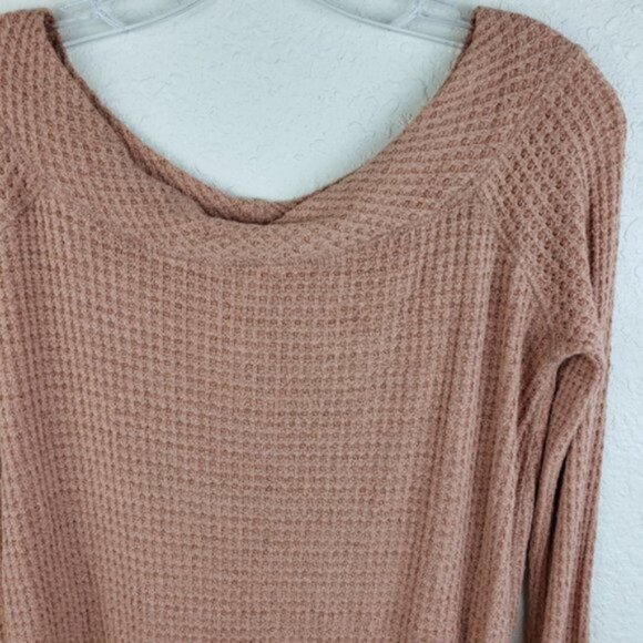 Free People Kate Thermal Tunic Top Oversized Waffle Knit size XS Bohemian - Picture 2 of 12